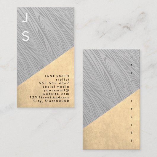 木目とテクスチャ 名刺 (正面/裏面)