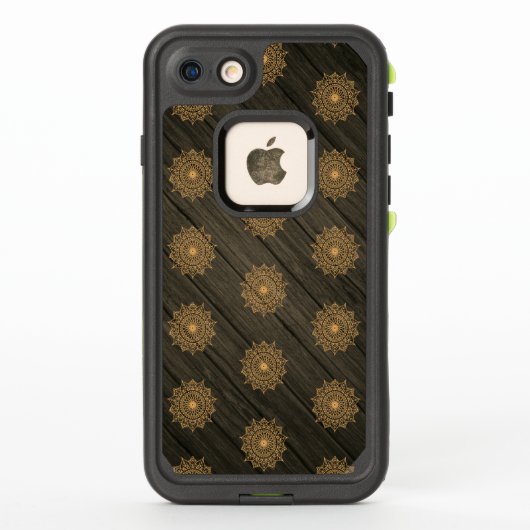 木目とパターファンシーン LifeProof iPhoneケース (裏面)