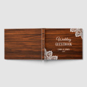 木目とレース結婚のゲストブック ゲストブック (全面)