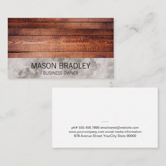 木目と大理石 名刺 (正面/裏面)