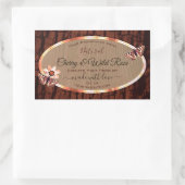 木目と木の樹皮の製品ラベルがバターフィズ 長方形シール (バッグ)