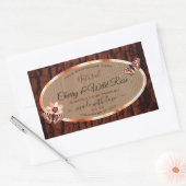 木目と木の樹皮の製品ラベルがバターフィズ 長方形シール (封筒)