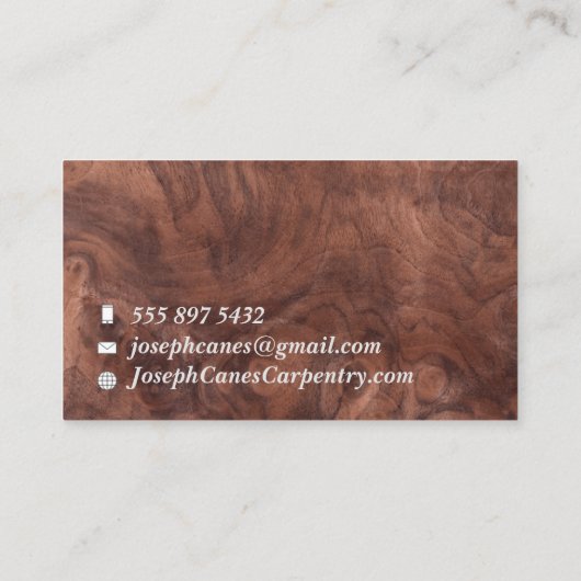 木目と結び目の名刺 名刺 (裏面)