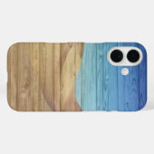 木目に描かれた砂漠の砂丘と美しい青空 Case-Mate iPhoneケース (裏面 (横))