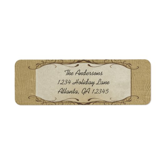 木目に渦巻く石の差出人住所ラベル ラベル (正面)