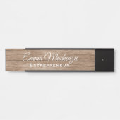 木目のカスタマイズ可能なオフィスドアの看板 サインプレート (正面)