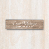 木目のカスタマイズ可能なオフィスドアの看板 サインプレート (正面)