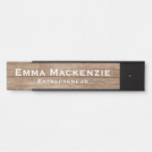 木目のカスタマイズ可能なオフィスドアの看板 サインプレート (正面)
