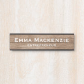 木目のカスタマイズ可能なオフィスドアの看板 サインプレート (正面)