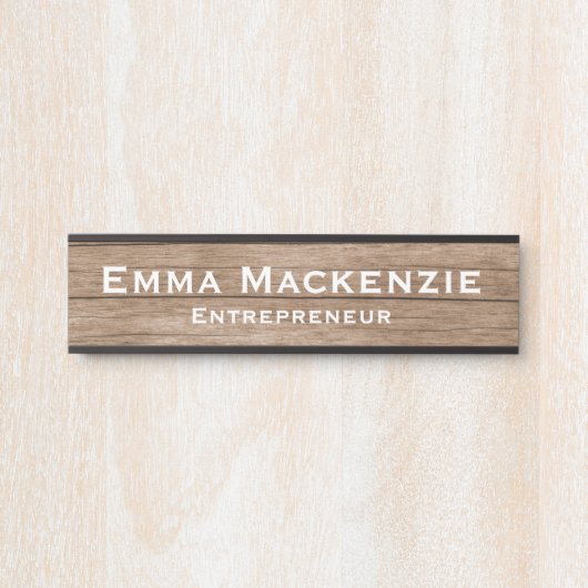 木目のカスタマイズ可能なオフィスドアの看板 サインプレート (正面)