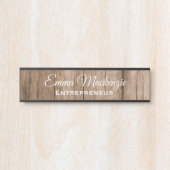 木目のカスタマイズ可能なオフィスドアの看板 サインプレート (正面)