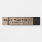 木目のカスタマイズ可能なオフィスドアの看板 サインプレート (正面)