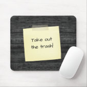 木目のテープ付き注記 マウスパッド (マウス)