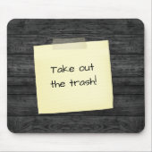 木目のテープ付き注記 マウスパッド (正面)