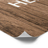 木目のパーソナライズされた背景プリント ポスター (角)