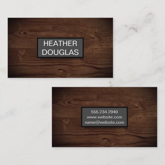 木目のビニネット 名刺 (正面/裏面)