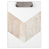 木目のホワイトミニマリストシェブロン クリップボード (正面)