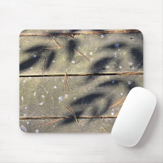 木目のリーフシャドウ マウスパッド (マウス)