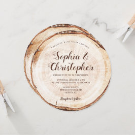 木目の切り目のスクリプト名素朴結婚の値 招待状