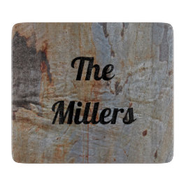 木目の家族の名前ツリー樹皮フォト自然 カッティングボード