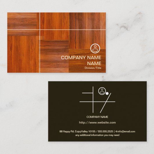 木目の床パターン 名刺 (正面/裏面)