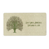 木目の星にオリーブスワールツリー日付を保存 ラベル (正面)