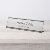 木目の書道スタイリッシュトレンディーテンプレート デスクネームプレート (正面)