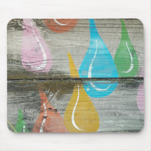 木目の水滴パターン マウスパッド (正面)