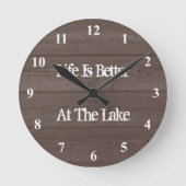 木目の湖時計の方が生活が良い ラウンド壁時計 (正面)