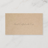 木目の濃い茶色の男らしシンプル 名刺 (裏面)