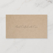 木目の濃い茶色の男らしシンプル 名刺 (裏面)