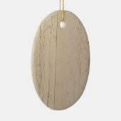 木目の白塗り セラミックオーナメント (右)