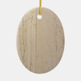 木目の白塗り セラミックオーナメント