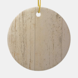 木目の白塗り セラミックオーナメント