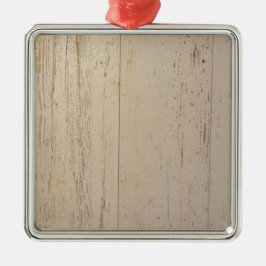 木目の白塗り メタルオーナメント