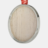 木目の白塗り メタルオーナメント (左)