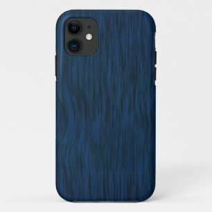 木目の粗い背景(深いブルー) iPhone 11 ケース