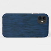 木目の粗い背景(深いブルー) Case-Mate iPhoneケース (裏面(横))