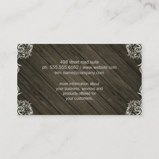 木目の素朴コーファンシーナー 名刺 (裏面)