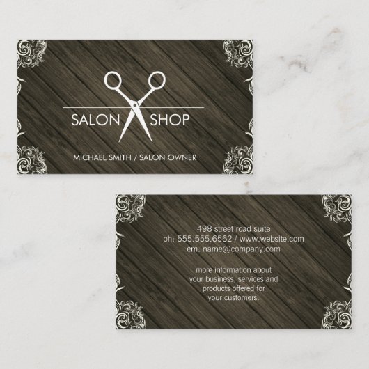 木目の素朴コーファンシーナー 名刺 (正面/裏面)