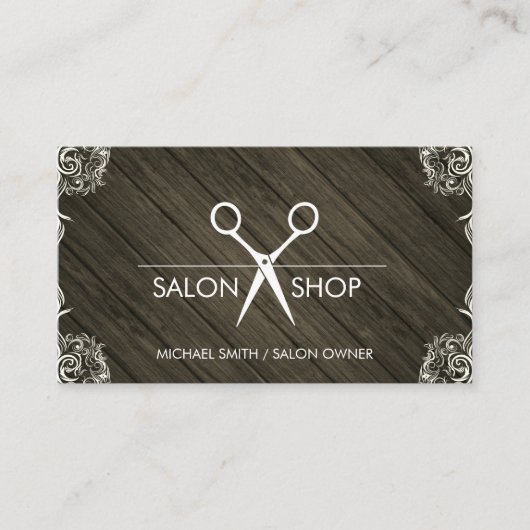 木目の素朴コーファンシーナー 名刺 (正面)