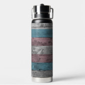 木目の繊細なトランスプライドフラグの色 ウォーターボトル (背面)