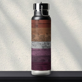 木目の繊細なレズビアンプライド国旗 ウォーターボトル