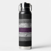 木目の繊細な無性プライドフラグの色 ウォーターボトル (正面)