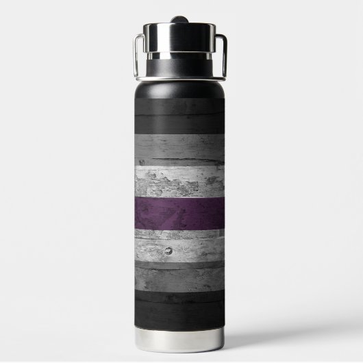 木目の繊細な無性プライドフラグの色 ウォーターボトル (背面)