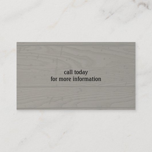 木目の背景にドッグポーフェイクプを印刷 名刺 (裏面)