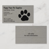 木目の背景にドッグポーフェイクプを印刷 名刺 (正面/裏面)