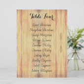 木目の背景テーブル番号シートゲスト名 プログラム (スタンド正面)