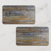 木目の背景モノグラム#3 名刺 (正面/裏面)