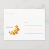 木目の背景素朴上の紅葉 案内ポストカード (裏面)